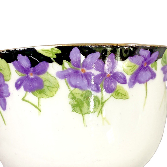 Royal Doulton Open Sugar Bowl & Creamer Violets Motif Set Made in England 1930 - Picture 3 of 13